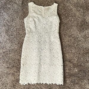 Loft, size 6, white lace dress